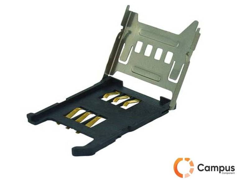 SIM Card Socket Metal Hinge Type 6Pin with Card Detect-SI-403-D SIM Card Socket Metal Hinge Type 6Pin with Card Detect-SI-403-D