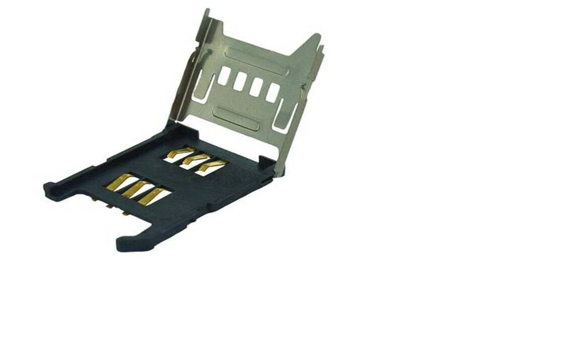 SIM Card Socket Metal Hinge Type 6Pin with Card Detect-SI-403-D