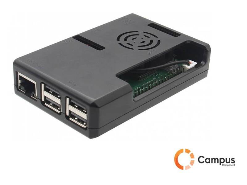 Raspberry Pi ABS Case With Fan For RPi 3 / 2 / B+ (Black / White / Foggy)-RA-1001-D Raspberry Pi ABS Case With Fan For RPi 3 / 2 / B+ (Black / White / Foggy)-RA-1001-D