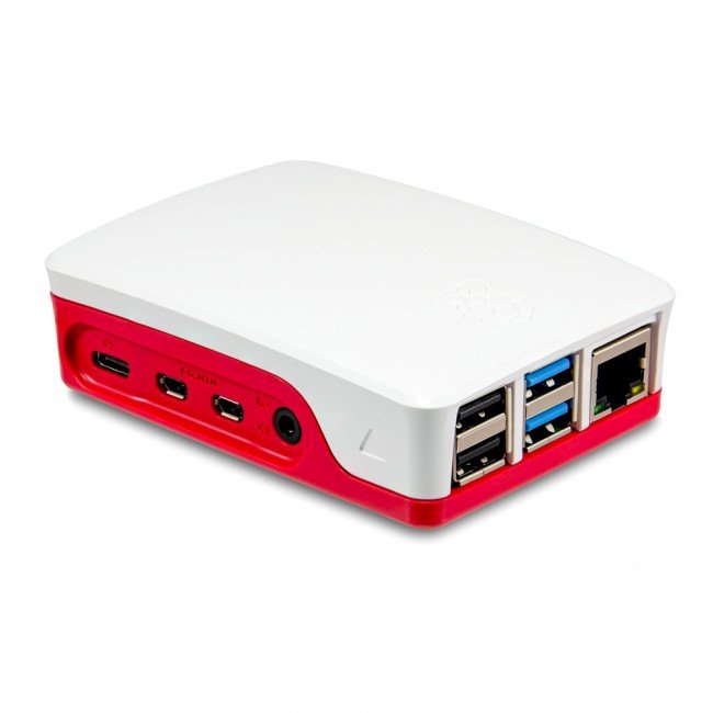 Raspberry Pi 4 Case White Red-RA-1038-D