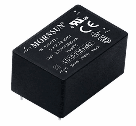 Mornsun Power LD10-23B09R2 : 10W, 9V PCB Moutable-Isolated AC-DC Converter